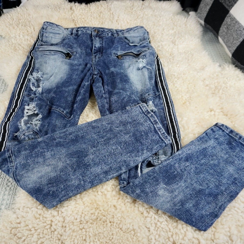 Rue 21 Premium Denim Jeans Side Stripe Skinny Tag Size 32 X 32 See Photos - Picture 3 of 13
